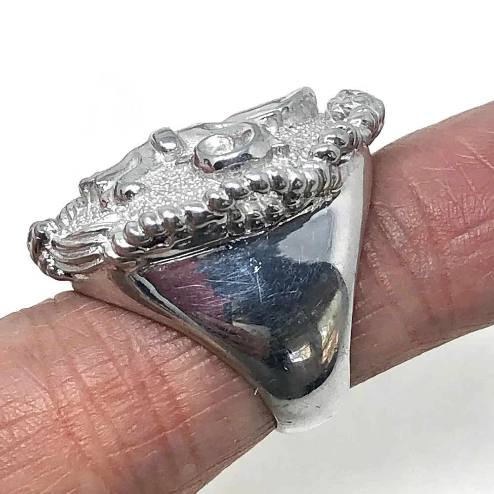 Fleur De Lis Nautical Ring Sz 7 Band Aluminum Arthur Court Discontinued Jewelry
